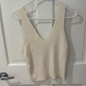 Cream Vneck Top